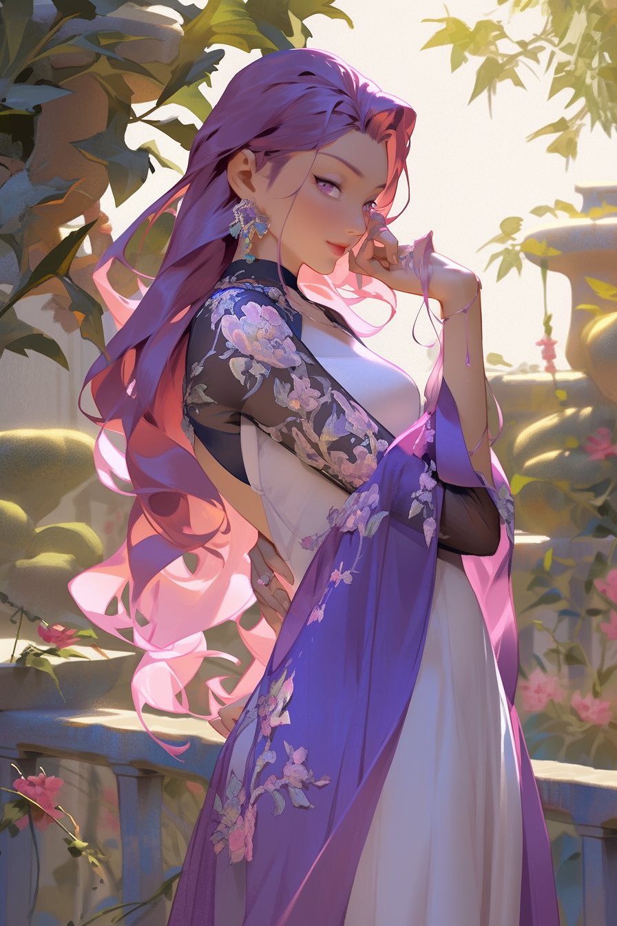 Midjourney prompt: A mischievous anime princess from the Qing dynasty... - Midjourney