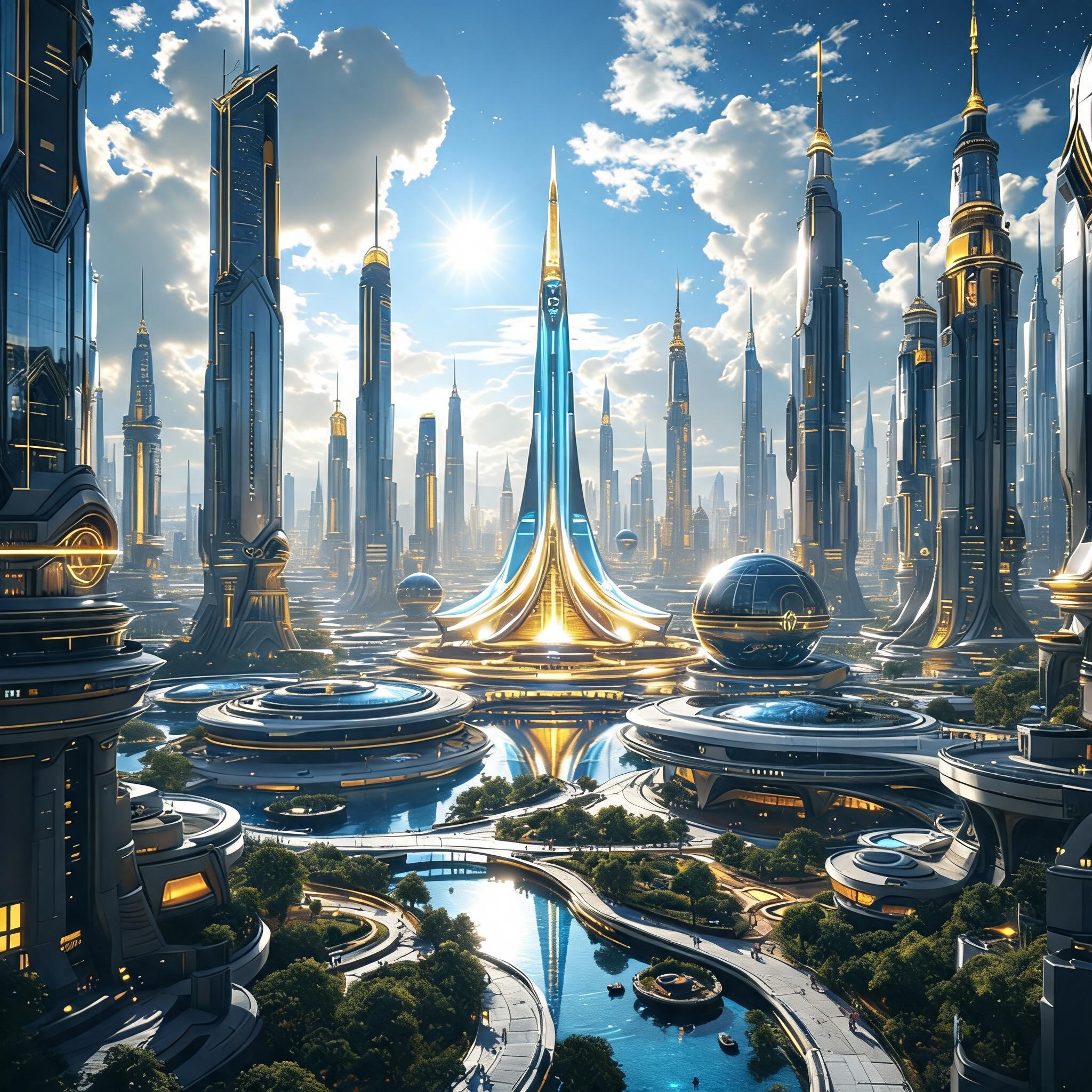 صورة مولدة بالذكاء الاصطناعي: Seedream 5 prompt: Create an image of a futuristic Central Mega City.... (نموذج Seedream 5 - فن مفاهيمي)