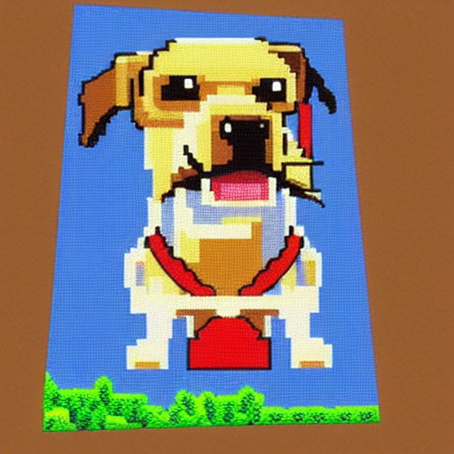 Stable Diffusion prompt: 16-bit pixel art of cute dog, st...