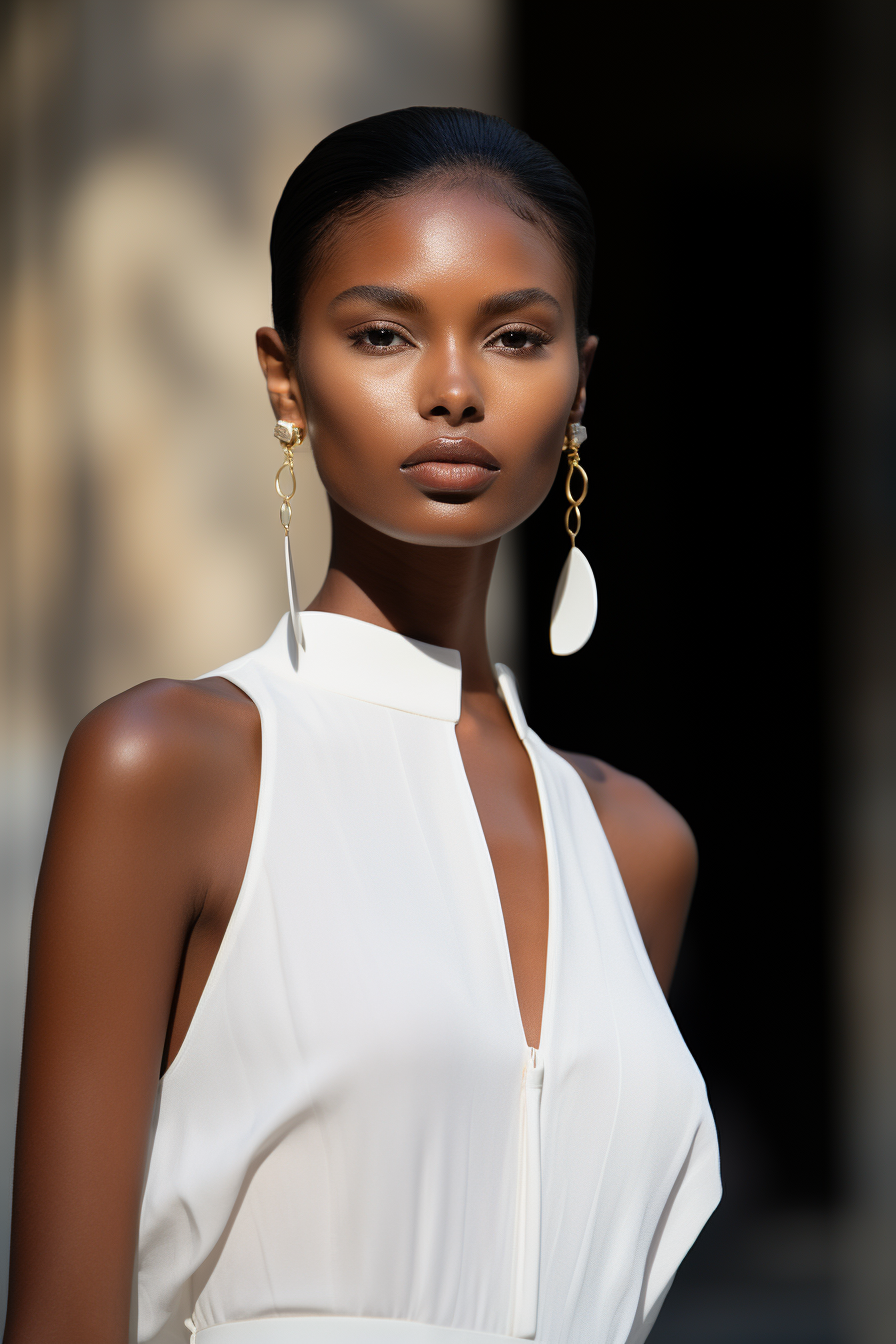 AI generated: Midjourney prompt: A closeup photo of a minimal modern fashion show m... (Midjourney - Fashion)