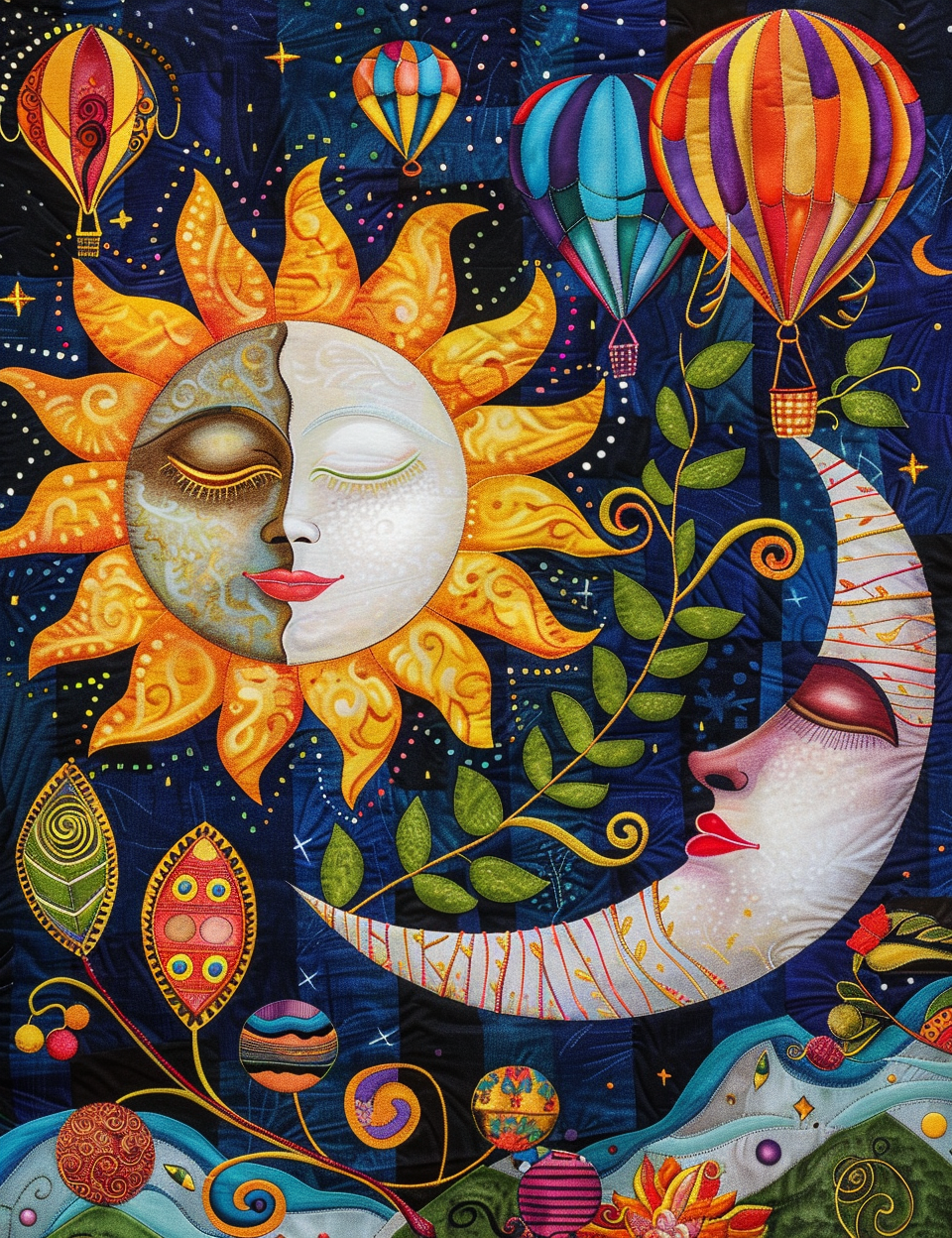 AI generated: Midjourney prompt: Sun and moon with face, surrounded in the style of... (Midjourney - Concept Art)