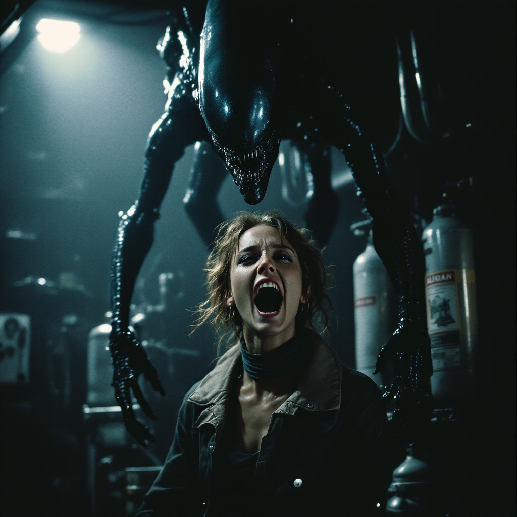 FLUX prompt: A copy of the movie "ALIEN" in the style of Ridley... - FLUX