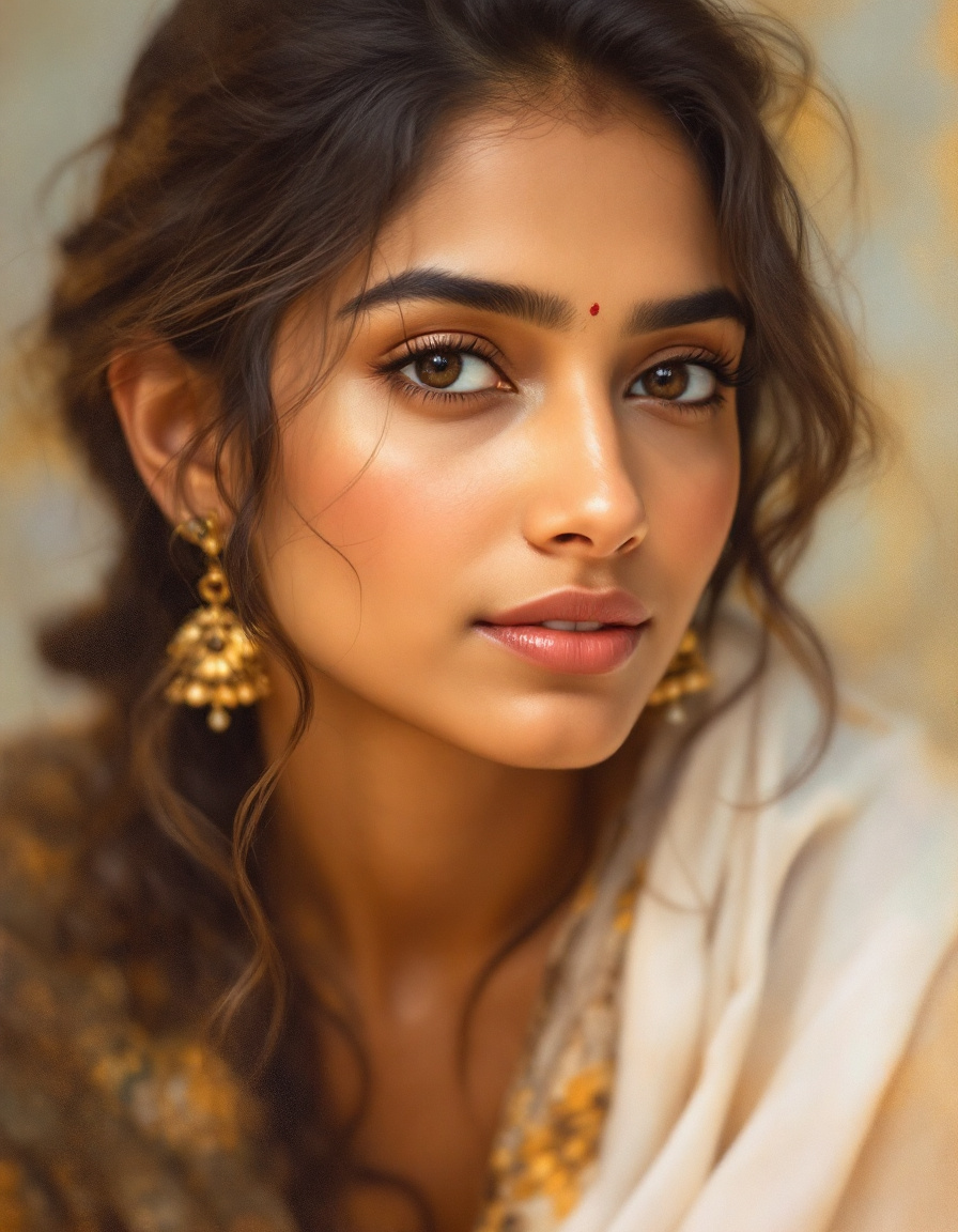 FLUX prompt: An Indian woman in her late 20s, exuding a s...
