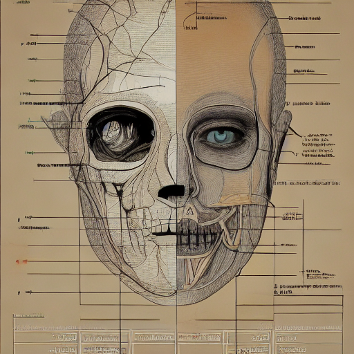 Stable Diffusion prompt: anatomy poster of human face::