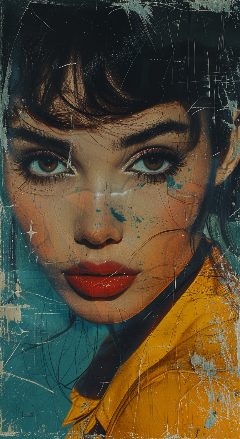 AI generated: Midjourney prompt: Vintage fashion poster of an elegant woman with bl... (Midjourney - Concept Art)