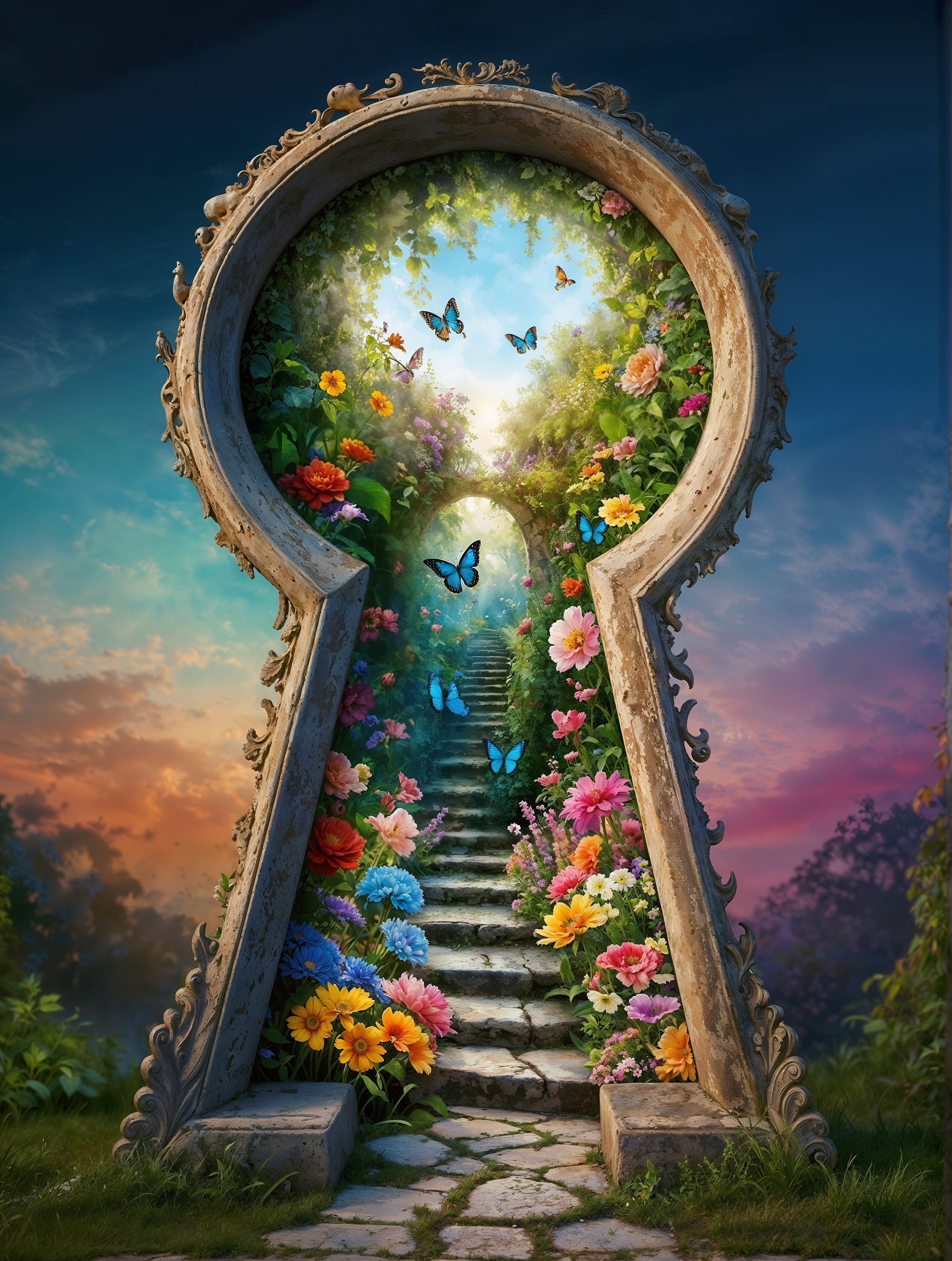 AI generated: Keyhole Portal (SD XL - Architecture)