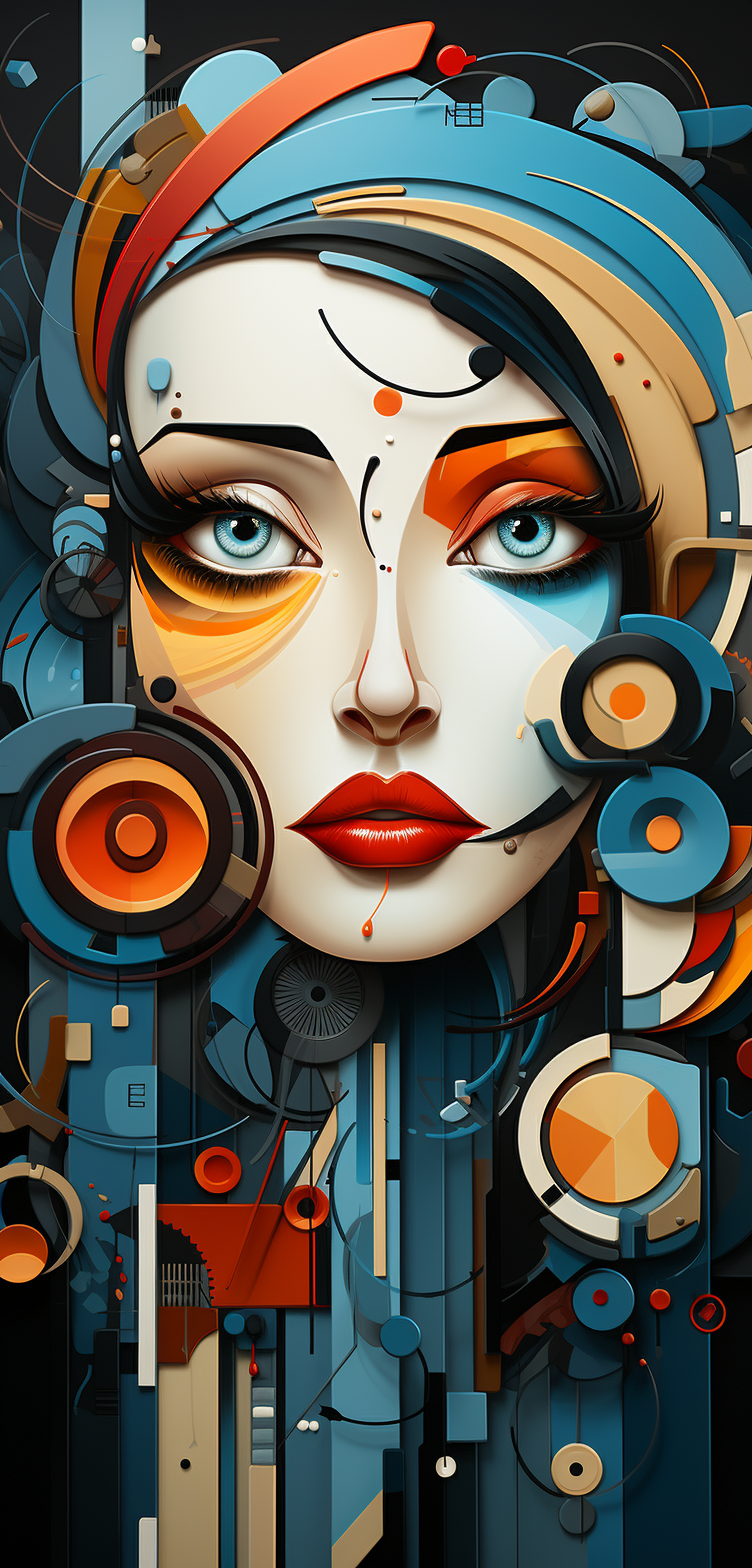 AI generated: Midjourney prompt: an abstract painting of a beautiful girl, in the s... (Midjourney - Portraits)