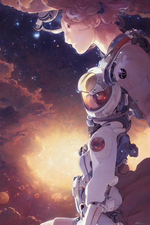 Stable Diffusion prompt: an anime girl in a spacesuit in ...