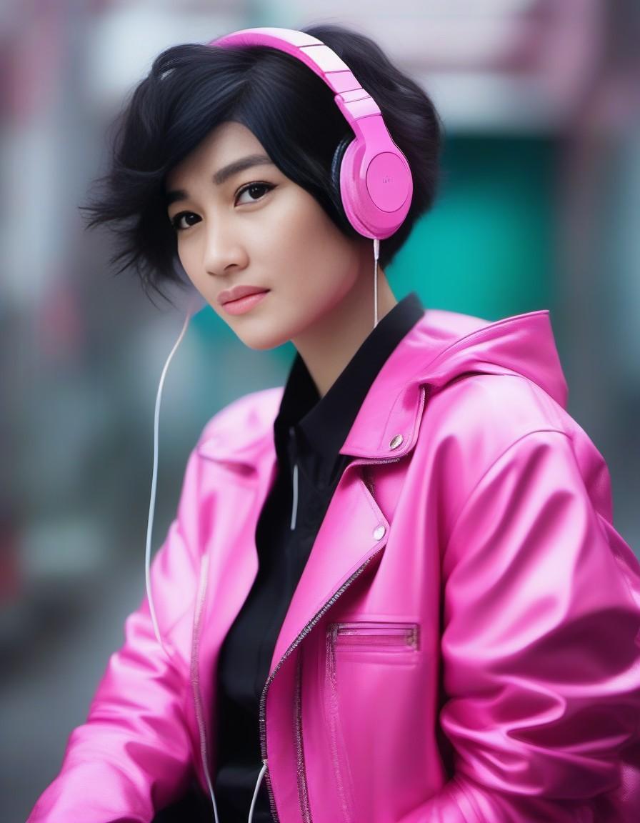 صورة مولدة بالذكاء الاصطناعي: Stable Diffusion prompt: commercial portrait a girl in pink shirt and pink ... (نموذج Stable Diffusion - صور شخصية)