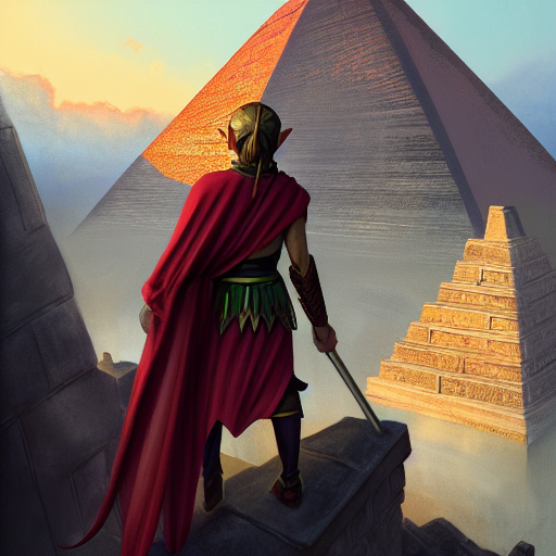 Stable Diffusion prompt: Painting of an elf king at the t...