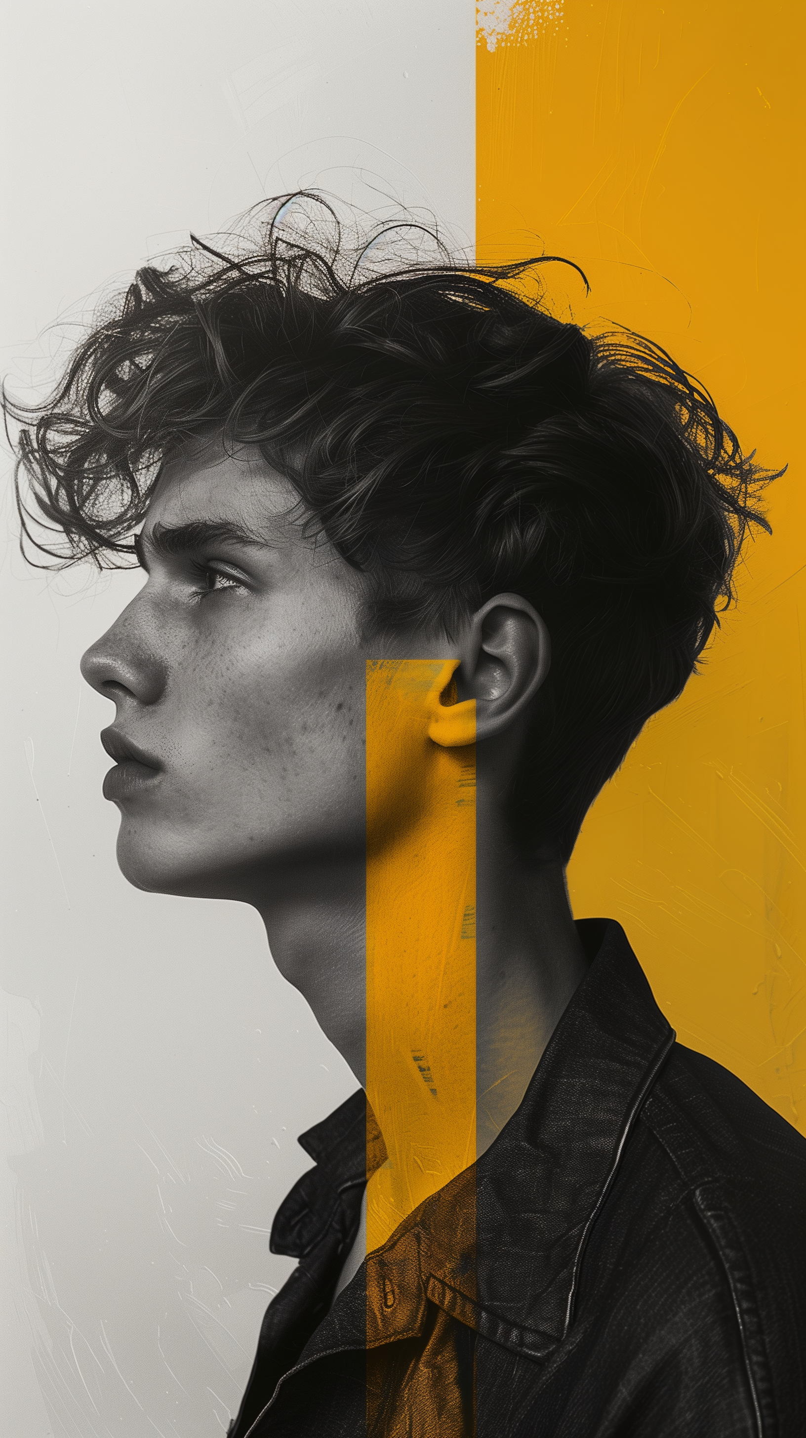 AI generated: Midjourney prompt: abstract portrait of a young man, side profile aga... (Midjourney - Portraits)