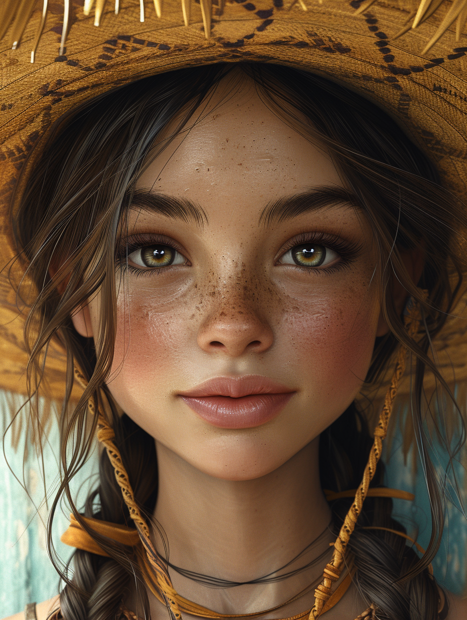 Midjourney prompt: a cartoon mexican girl with a sombrero, in the sty... - Midjourney