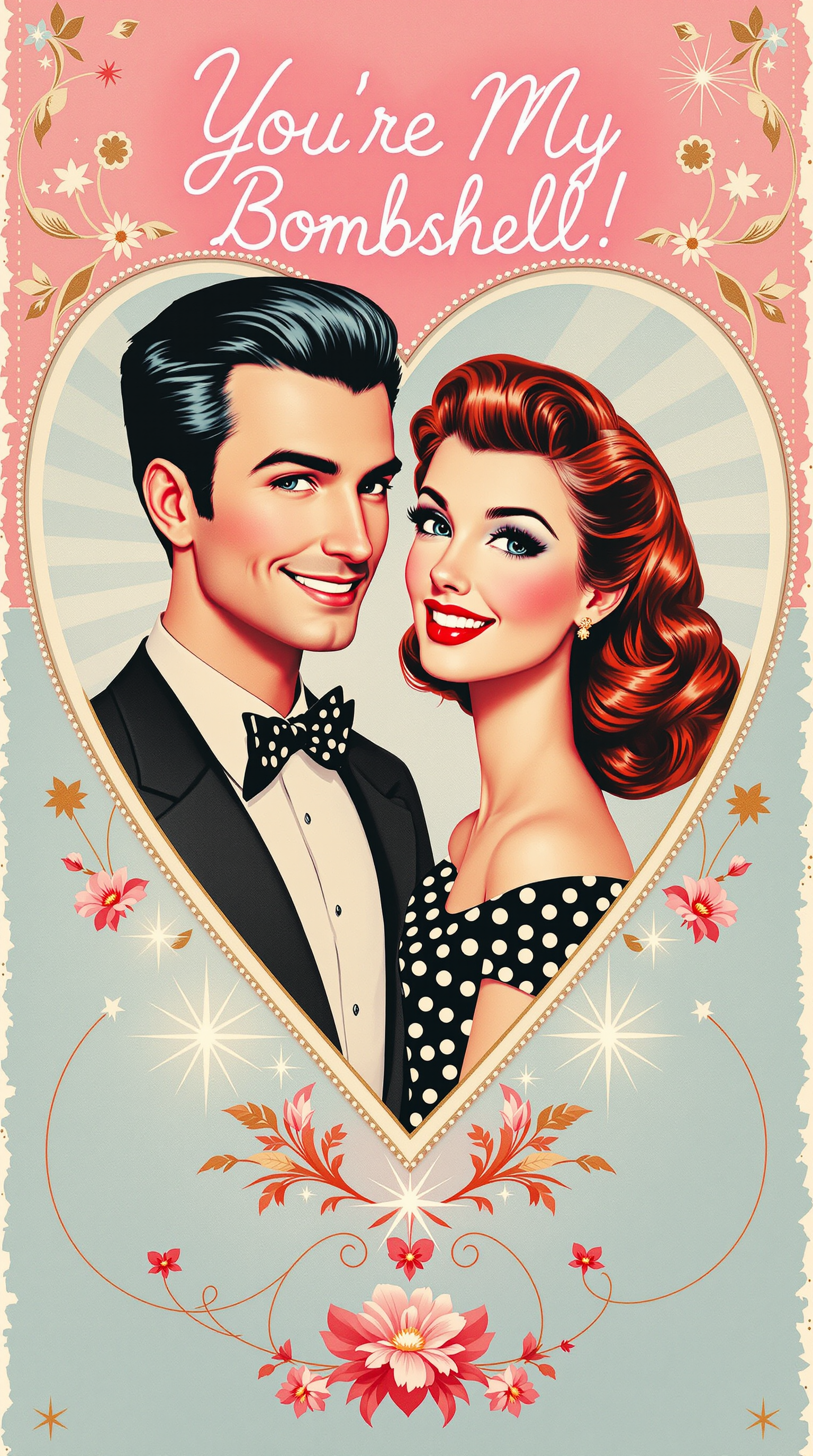 AI generated: FLUX prompt: A vintage 1950s-inspired Valentine’s Day card with... (FLUX - Portraits)