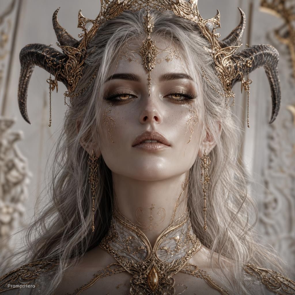 AI generated: ChatGPT Image prompt: the face of a woman dressed in demon attire, in th... (ChatGPT Image - Portraits)