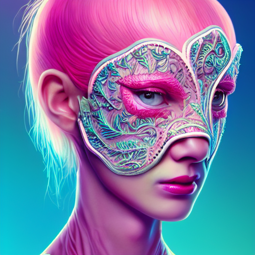 Stable Diffusion prompt: a Girl with pink neon skin impla...
