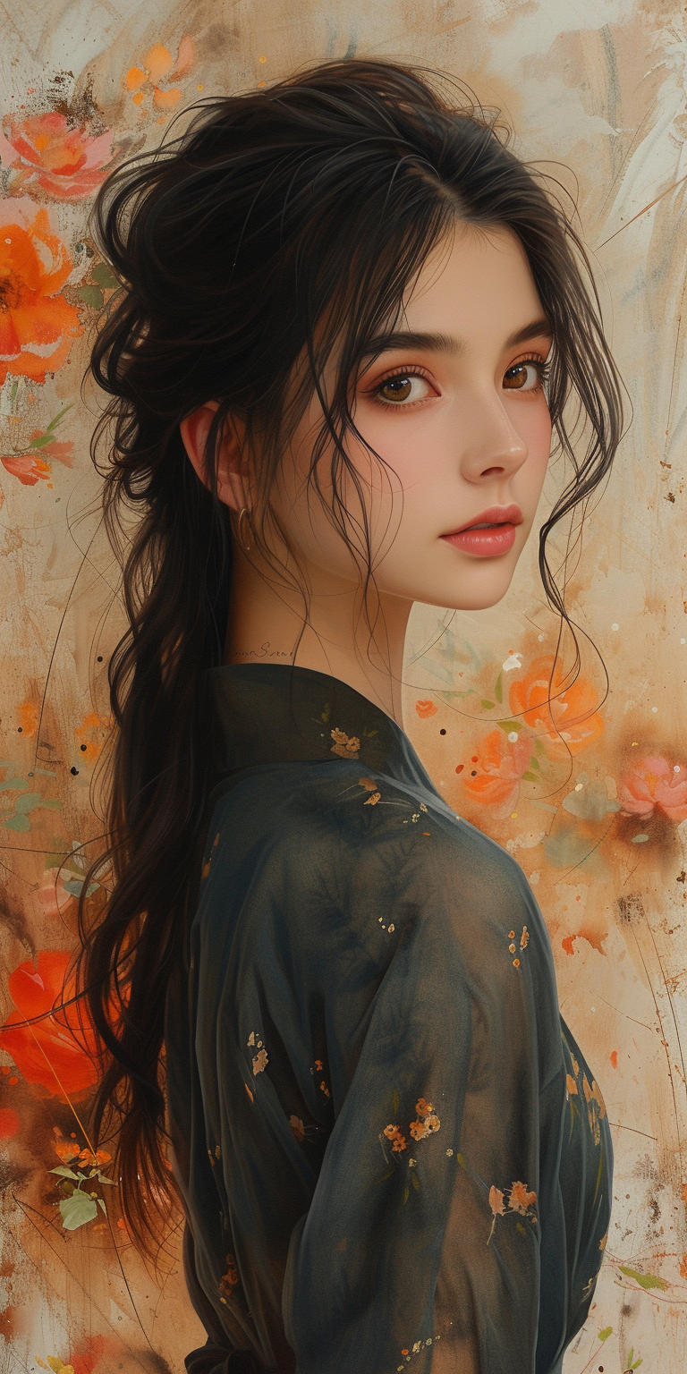 Midjourney prompt: watercolor painting of a woman, in the style of se... - Midjourney