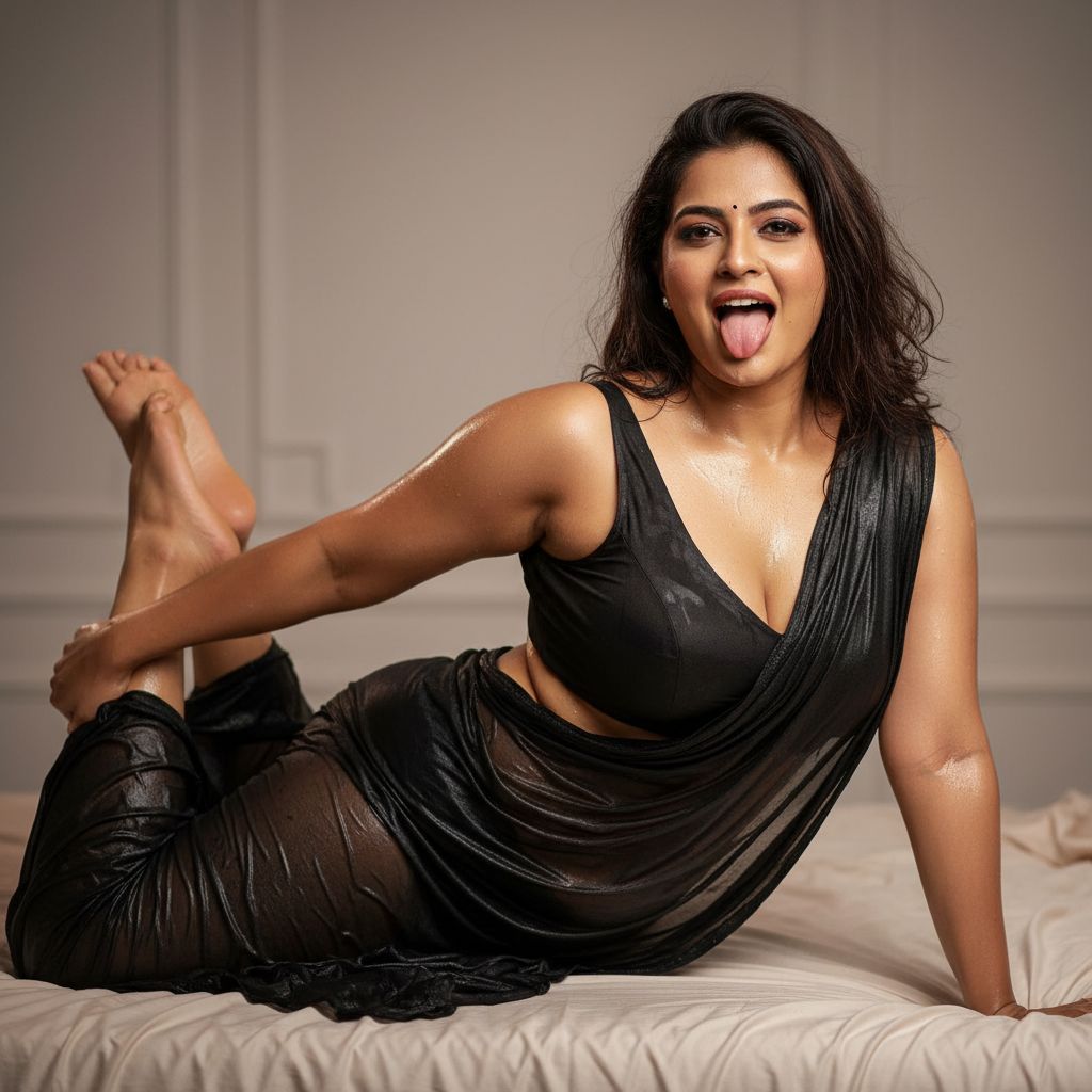 AI generated: Nano Banana prompt: Transparent black wet saree Indian woman, with sle... (Nano Banana - Portraits)