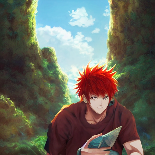 Stable Diffusion prompt: A medium shot anime portrait of ...