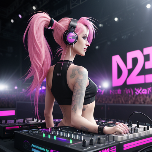 DreamShaper prompt: RAW photo of female DJ, 24 years old,...