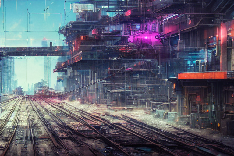 Stable Diffusion prompt: cyberpunk shockwave locomotive o...