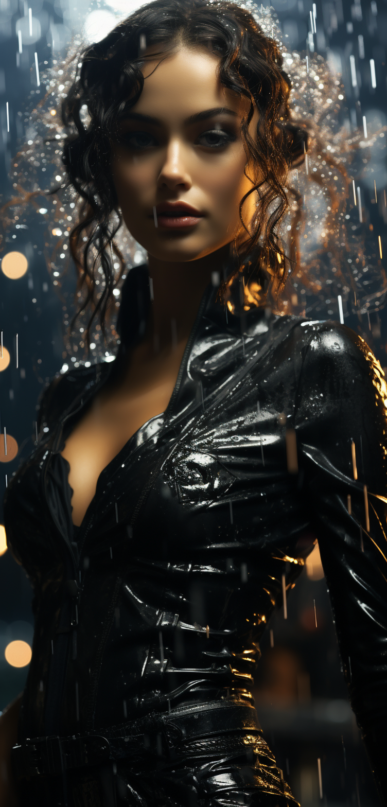 Midjourney prompt: Beautiful woman dancing with water drops stock pho... - Midjourney