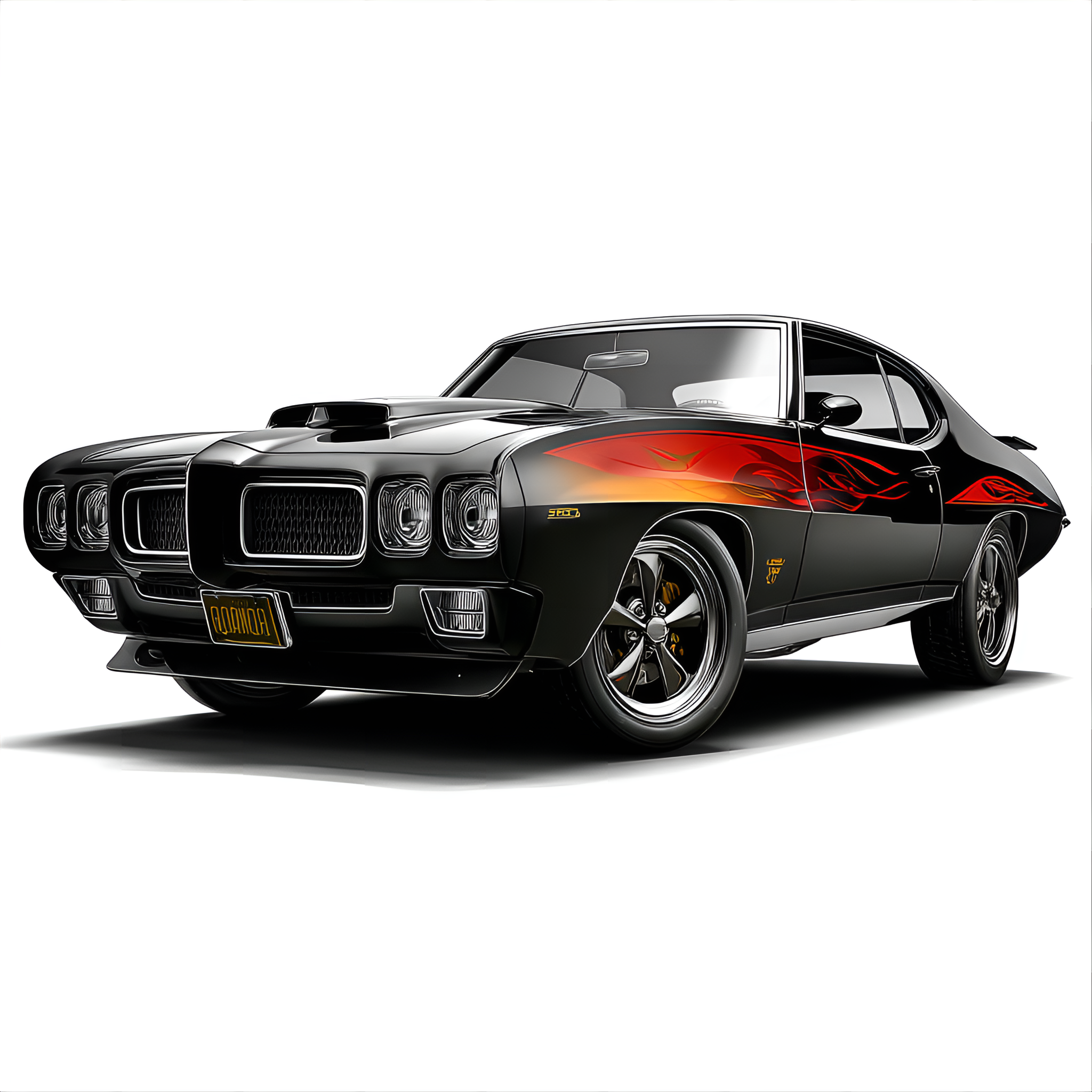 AI generated: Midjourney prompt: stylish 1969 Pontiac GTO Judge, with its aggressiv... (Midjourney - Concept Art)