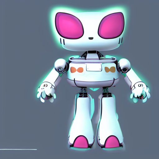 Stable Diffusion prompt: futuristic chibi robot cat con...