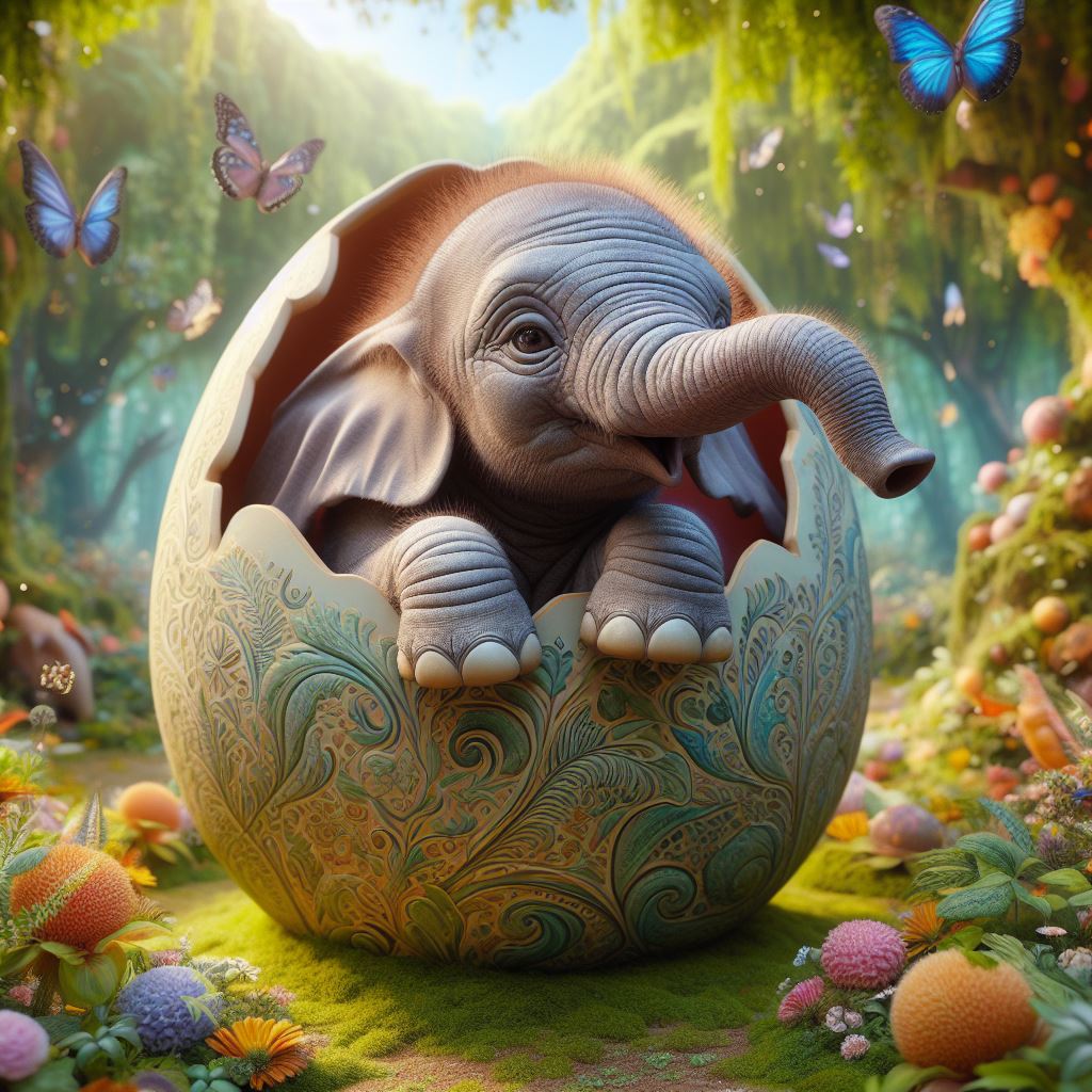 صورة مولدة بالذكاء الاصطناعي: DALL·E prompt: a highly realistic and natural photo of a baby ele... (نموذج DALL·E - تصوير فوتوغرافي)