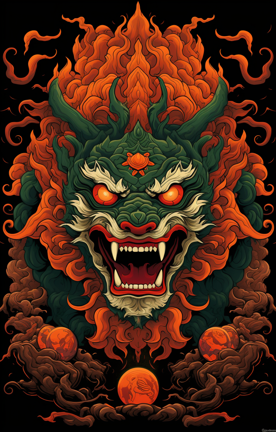 AI generated: Midjourney prompt: Tibetan Thangka art print, "Art of the Kali", symm... (Midjourney - Concept Art)