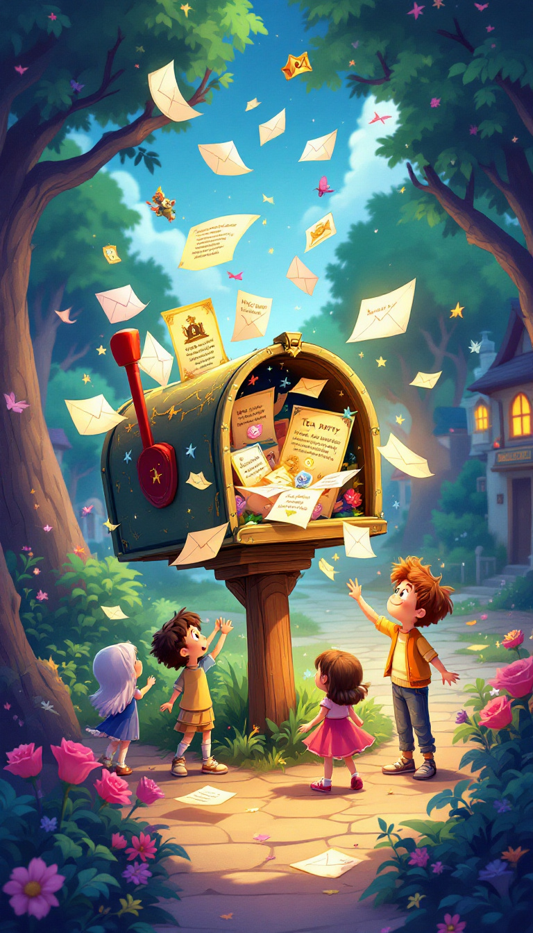 FLUX prompt: enchanting illustration of a magical mailbox...