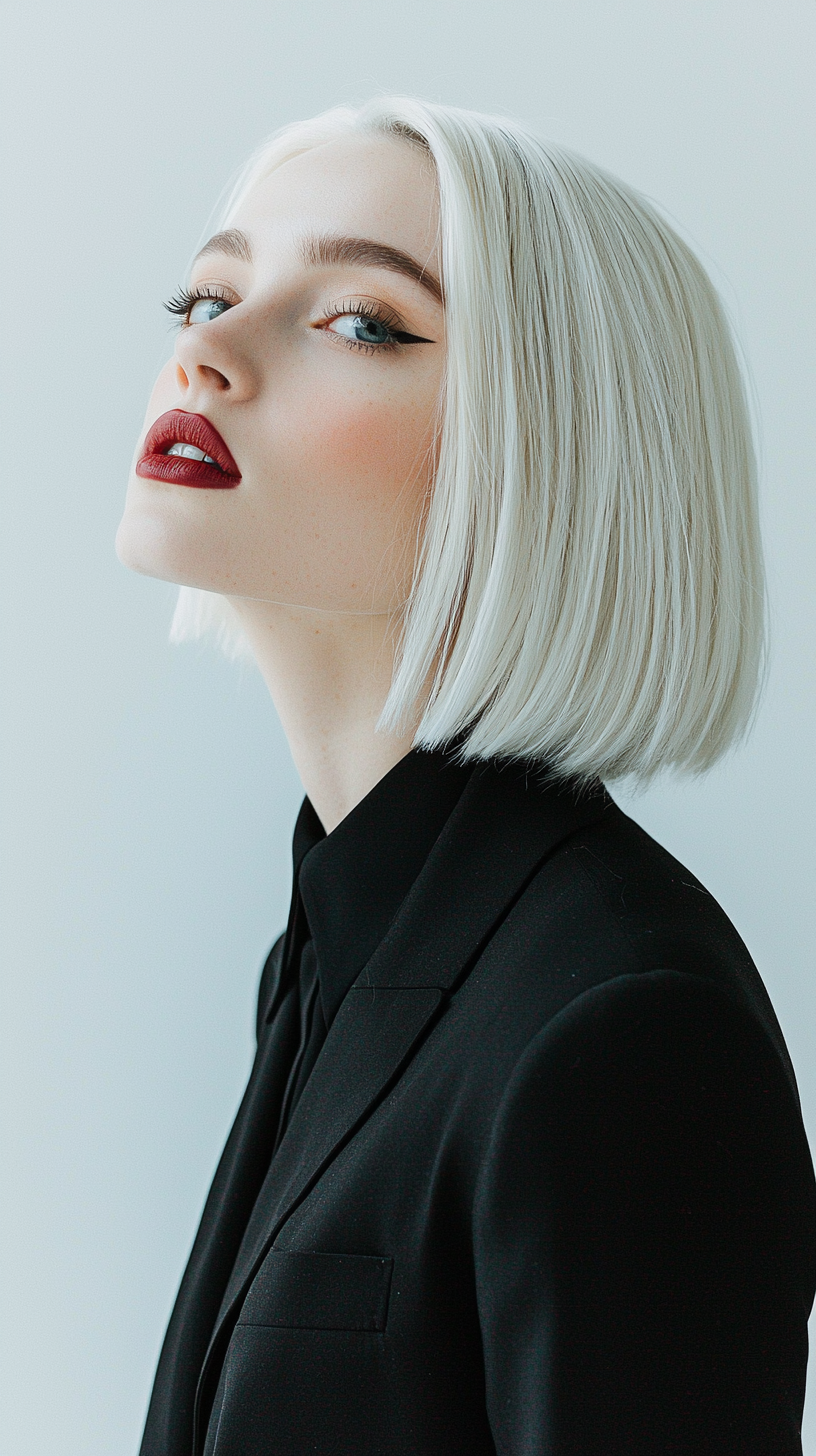 Midjourney prompt: A high-fashion editorial portrait of a woman with ... - Midjourney