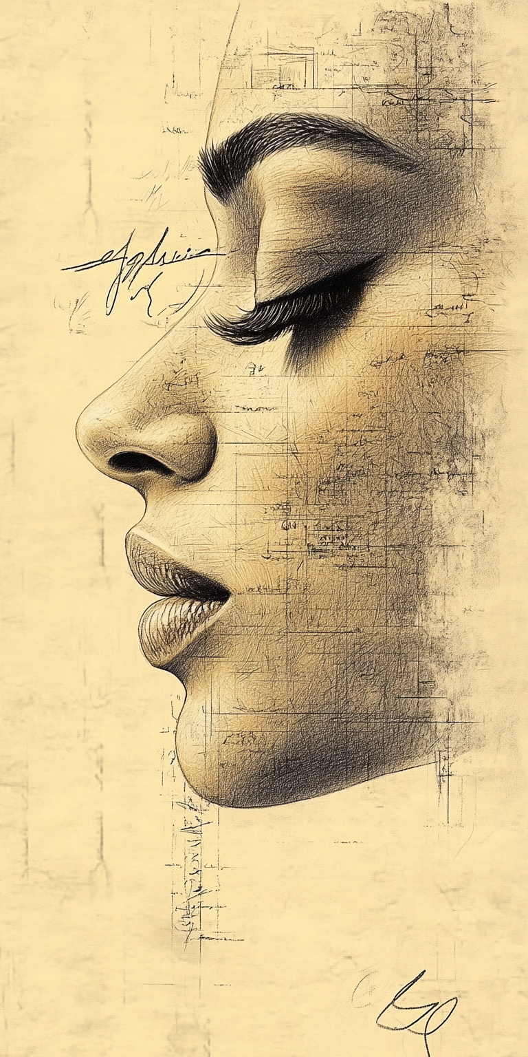 AI generated: Midjourney prompt: graphite pencil drawing, simple, woman's face, by ... (Midjourney - Portraits)