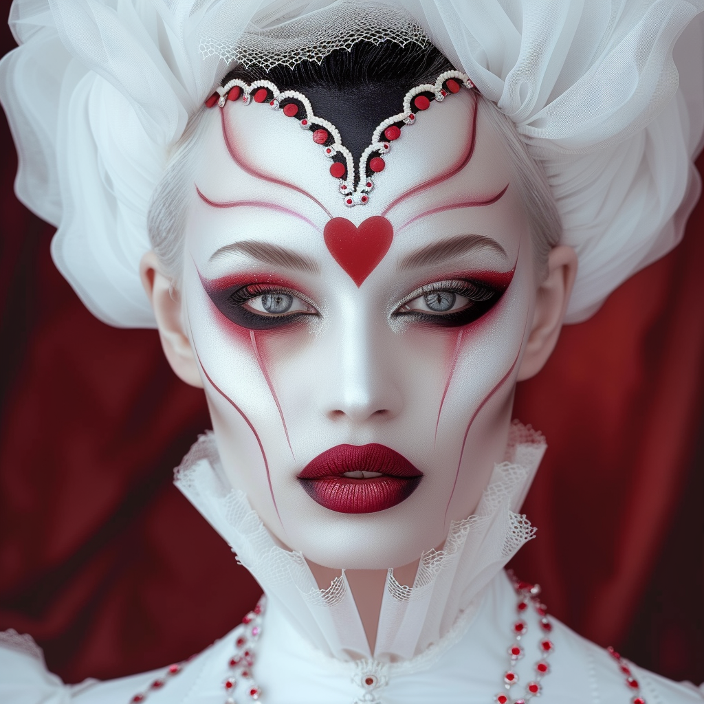 Midjourney prompt: https://s.mj.run/0WSFxbSZP5s a woman with make up ... - Midjourney