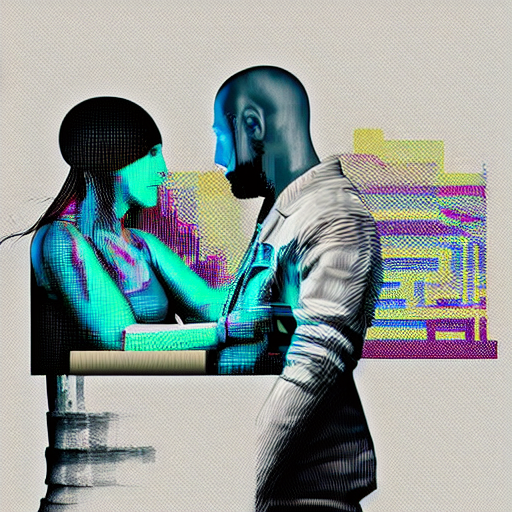 Stable Diffusion prompt: Two friends looking at each othe...