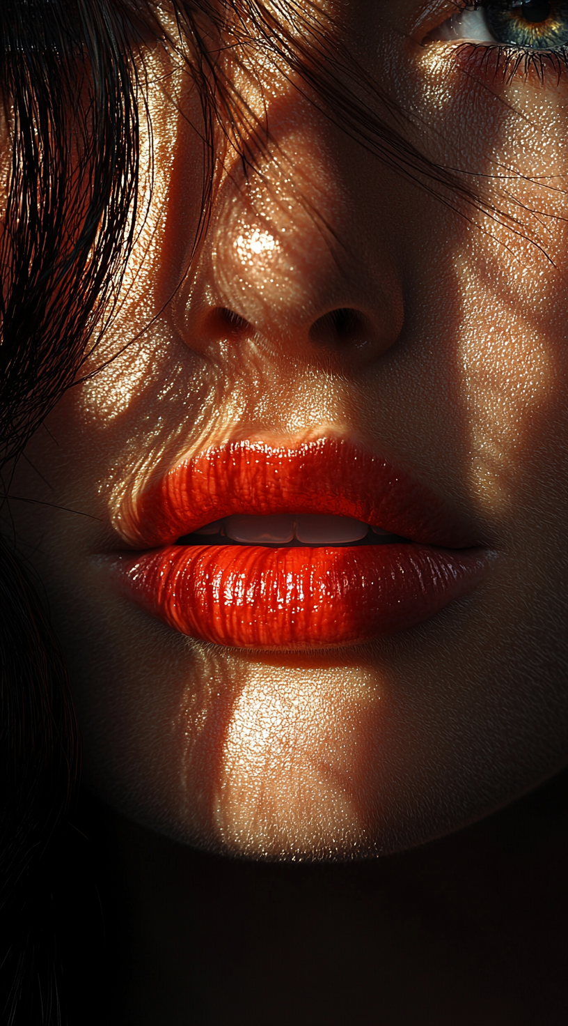 Midjourney prompt: A photograph of the face of an fashion model woman... - Midjourney