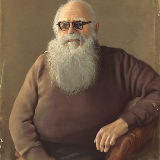 Stable Diffusion prompt: artist, old man with short white...
