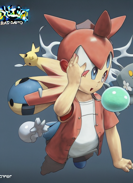 Stable Diffusion prompt: a pokemon trainer with morbid th...