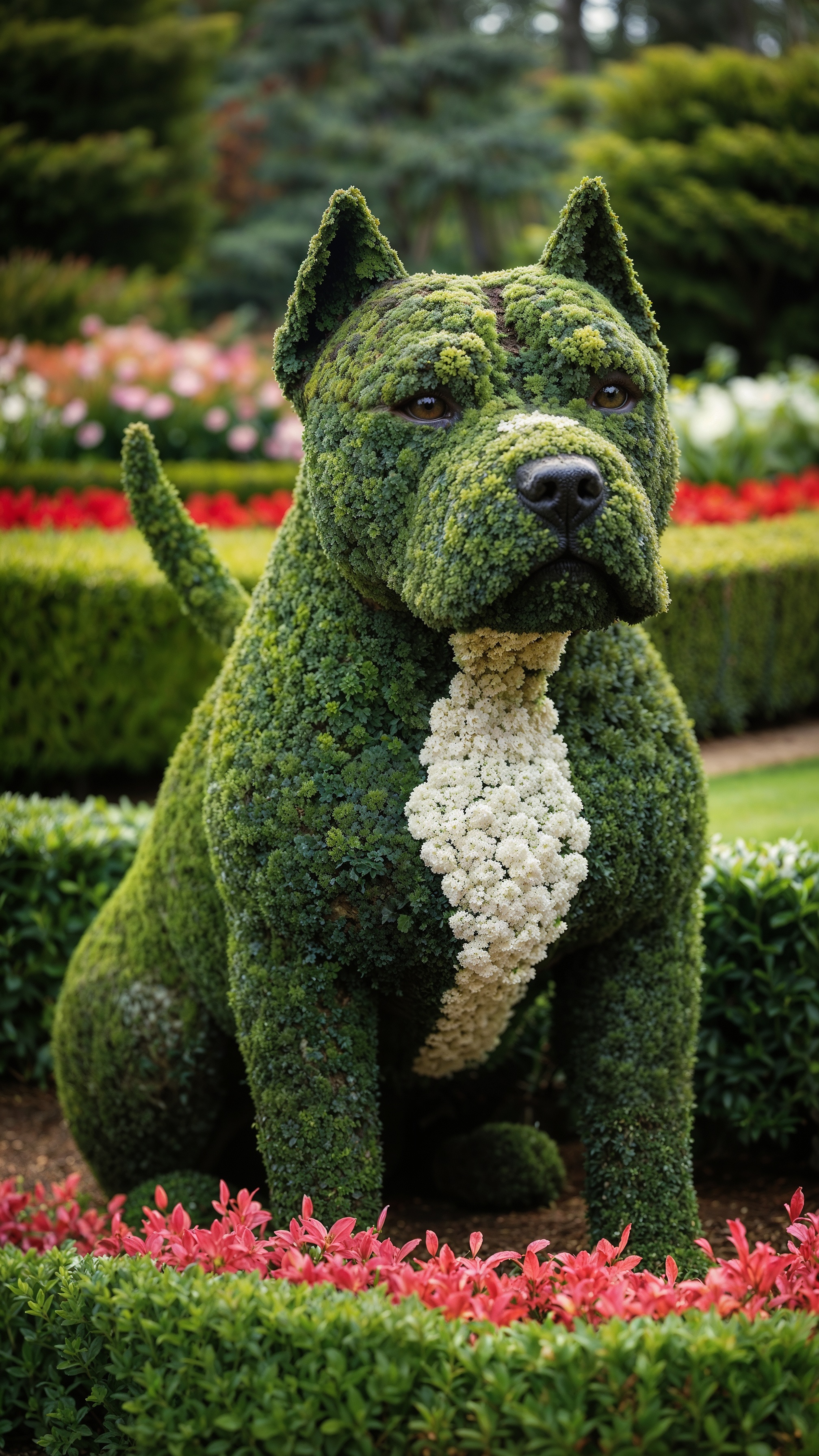 AI generated: Pitbull Topiary (SD XL - Photography)
