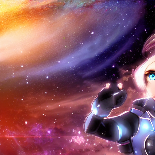 Stable Diffusion prompt: asari anime eyes space scene