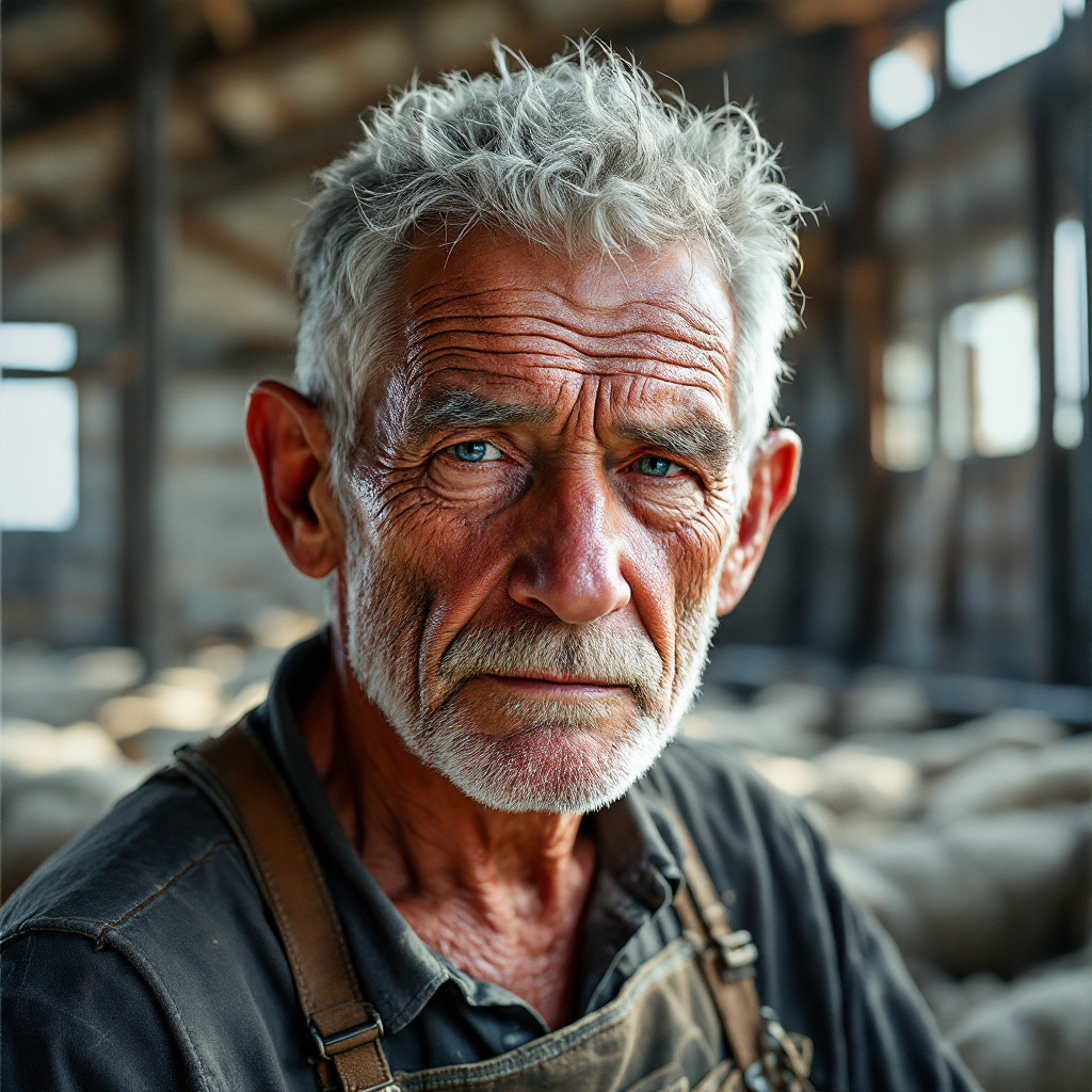 FLUX prompt: Over-detailed portrait of Old Grey-haired sh...