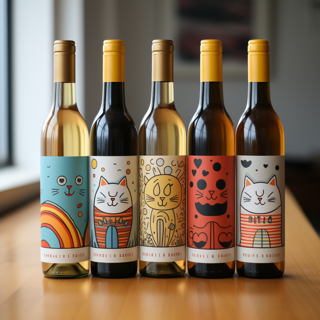 AI generated: Midjourney prompt: A package design for a new line of wine that is pl... (Midjourney - Logo Icon Design)