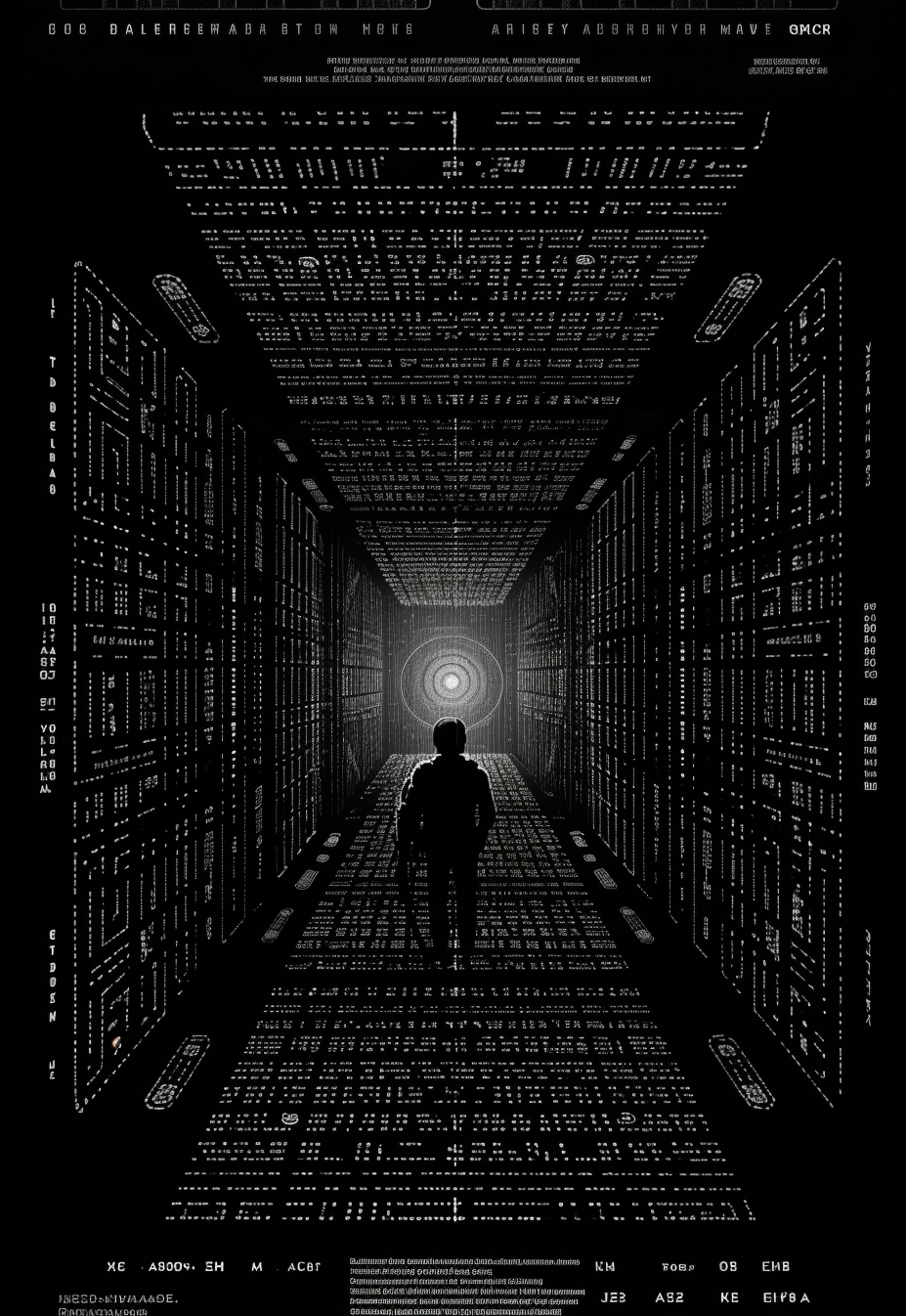 AI generated: Midjourney prompt: ASCII art styled 2001: A Space Odyssey film poster... (Midjourney - Concept Art)