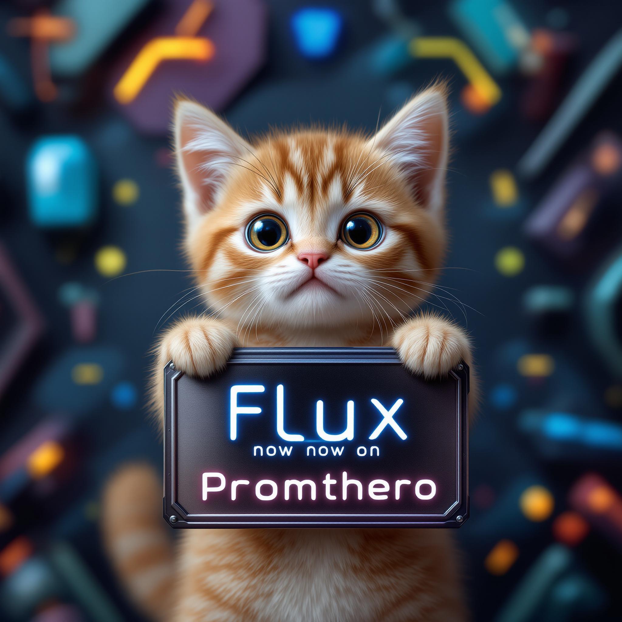 FLUX prompt: Cute Baby cat with huge eyes, sad eyes, holding a ... - FLUX