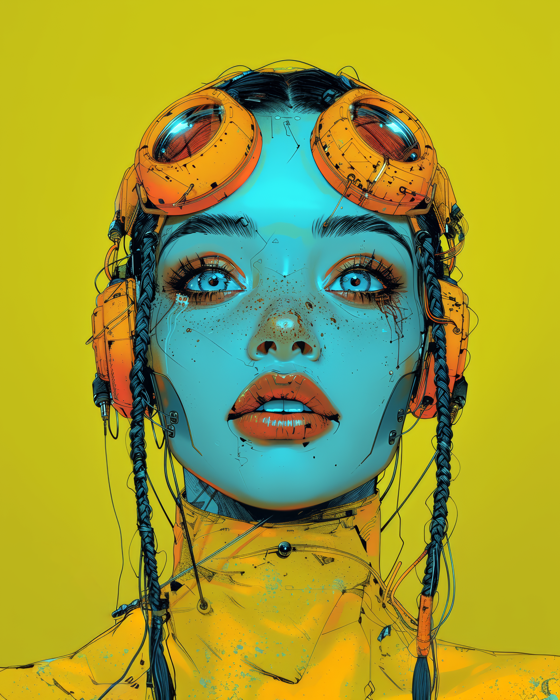 AI generated: Midjourney prompt: as a modern comicbook drawing of a female android ... (Midjourney - Concept Art)