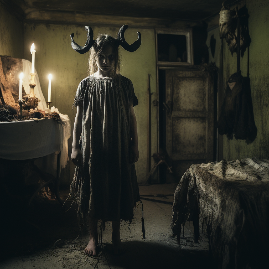 AI generated: Midjourney prompt: An scary horror interior of a house from the middl... (Midjourney - Photography)
