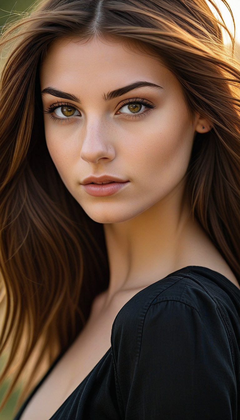 Stable Diffusion prompt: An image of a young woman with a...