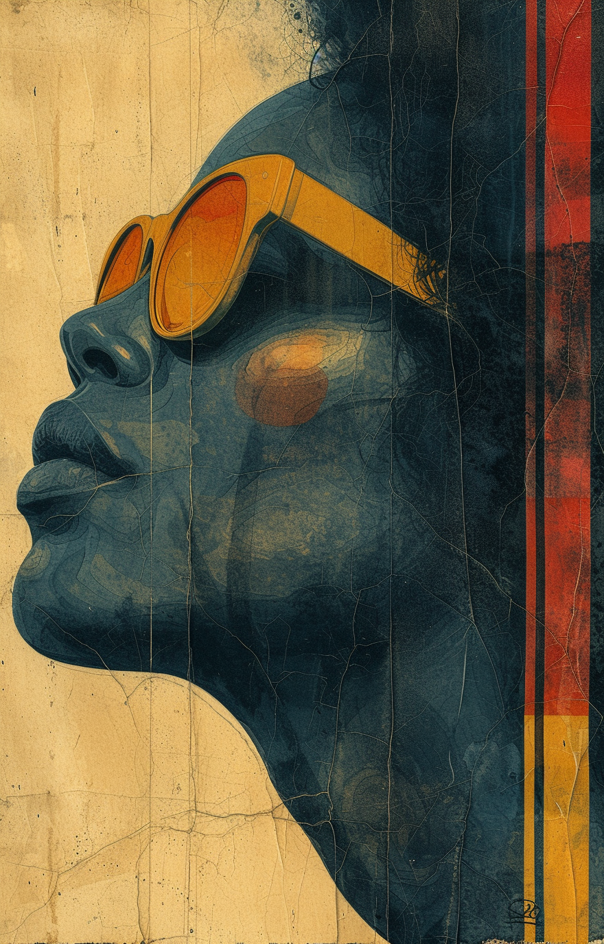 Midjourney prompt: woman's profile, in the style of iconic civil righ... - Midjourney