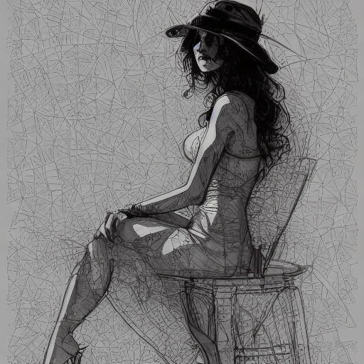 Stable Diffusion prompt: a sensuel looking woman sitting ...