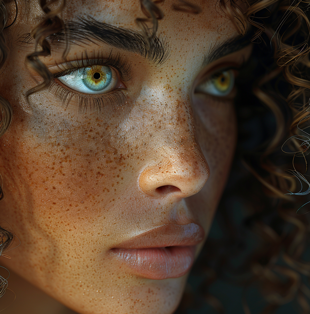 AI generated: Midjourney prompt: 3d model of a woman with curly hair, in the style ... (Midjourney - Photography)