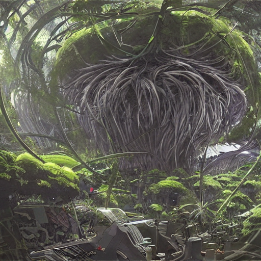 Stable Diffusion prompt: lush vegetation inside a huge sc...
